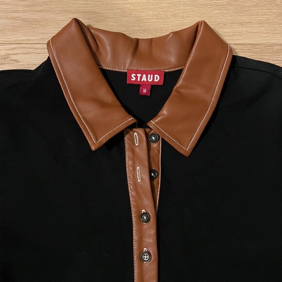 Black Staud Jay Polo Mini Dress Size M - Picture 3 of 3